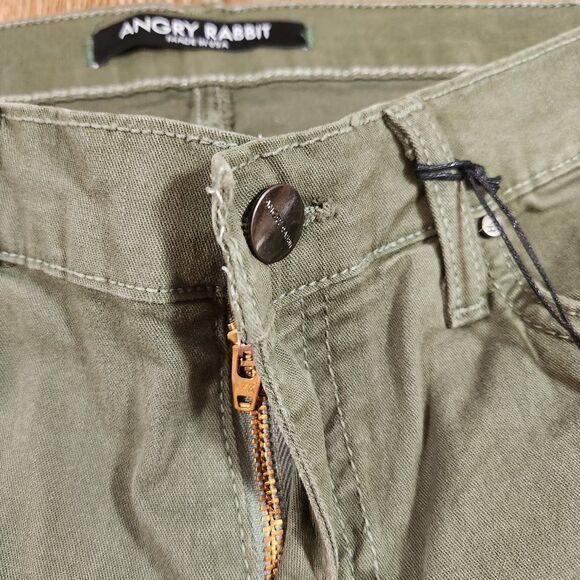 ☔️🩵NWT Angry Rabbit Green Mid Rise Skinny Leg Jeans Size 9/29 - Picture 6 of 13